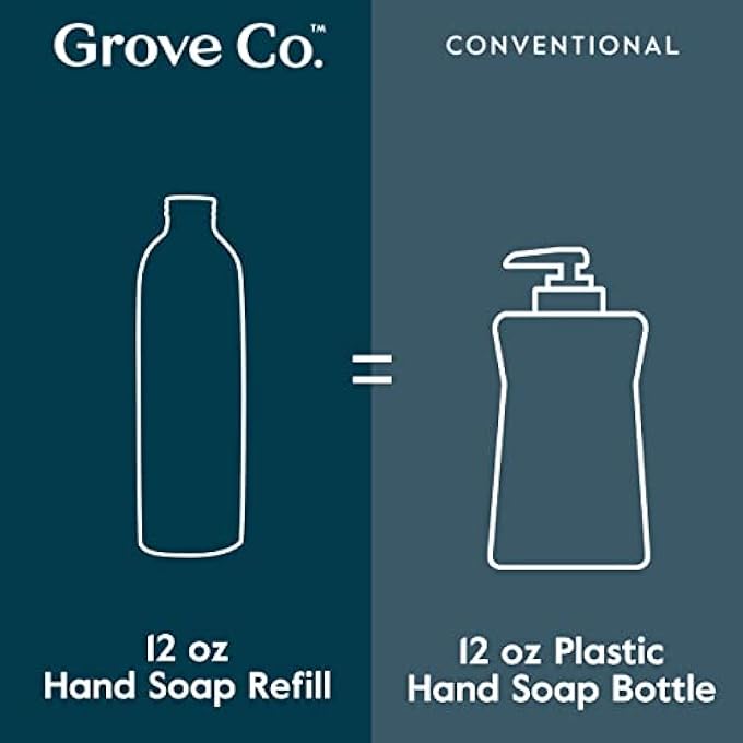 Grove Co. HYDRATING FOAMING HAND SOAP REFILLS (2 X 12 OZ), MOISTURIZING HAND WASH, FRAGRANCE-FREE, NO PLASTIC OR PARABENS, CRUELTY FREE, FREE & CLEAR UNSCENTED (PACK OF 2) - Image 5